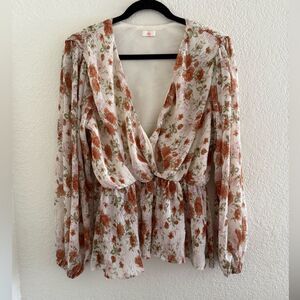 Floral V-Neck Blouse